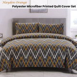Darrahopens Home & Garden > Bedding > Duvet Covers Artex Hayden Orange Quilt Cover Set Geometric Pattern Reversible Printed Microfiber Polyester Single