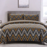 Darrahopens Home & Garden > Bedding > Duvet Covers Artex Hayden Orange Quilt Cover Set Geometric Pattern Reversible Printed Microfiber Polyester Single