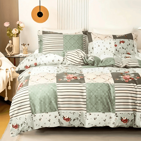 Darrahopens Home & Garden > Bedding > Duvet Covers Dreamfields - Emerald Plaid Quilt Cover Set - (3pcs, Double Size)