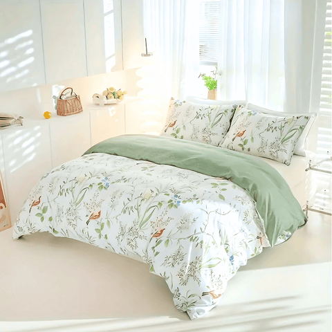 Darrahopens Home & Garden > Bedding > Duvet Covers Dreamfields - Green Roost Quilt Cover Set - (3pcs, Double Size)