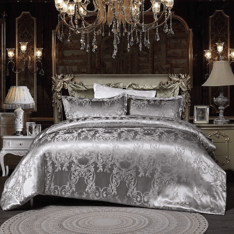Darrahopens Home & Garden > Bedding > Duvet Covers Dreamfields - Silvery Royal Quilt Cover Set - (2pcs, Single Size)