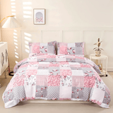 Darrahopens Home & Garden > Bedding > Duvet Covers Dreamfields - Soft Pink Plaid Quilt Cover Set - (2pcs, King Single Size)