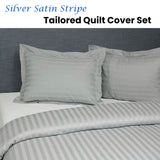 Darrahopens Home & Garden > Bedding > Duvet Covers Jason Silver Satin Stripe Tailored Quilt Cover Set King