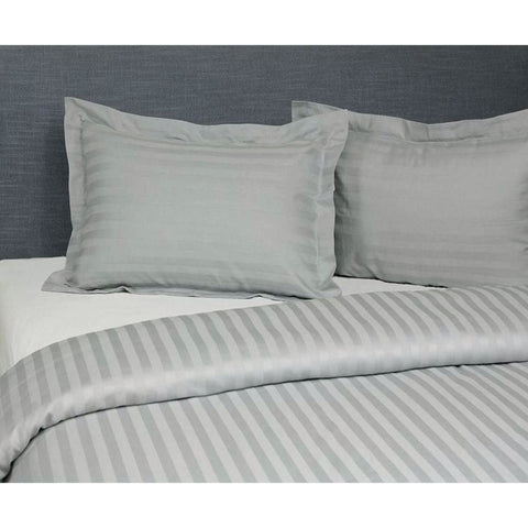 Darrahopens Home & Garden > Bedding > Duvet Covers Jason Silver Satin Stripe Tailored Quilt Cover Set King