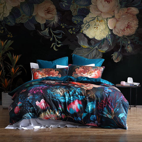 Darrahopens Home & Garden > Bedding > Duvet Covers Logan and Mason 250TC Botany Bloom Cotton Sateen Quilt Cover Set Super King