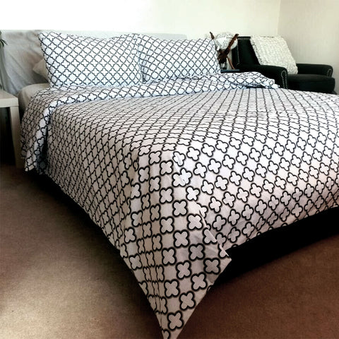 Darrahopens Home & Garden > Bedding > Duvet Covers Mia White 100% Cotton Quilt Cover Set Queen