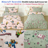 Darrahopens Home & Garden > Bedding > Duvet Covers MOJANG Minecraft Reversible Cotton Boys Girls Quilt Cover Set Double