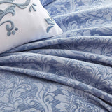 Darrahopens Home & Garden > Bedding > Duvet Covers Private Collection Monterey Wedgwood Plain Dyed Chenille Jacquard Quilt Cover Set Queen