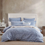 Darrahopens Home & Garden > Bedding > Duvet Covers Private Collection Monterey Wedgwood Plain Dyed Chenille Jacquard Quilt Cover Set Super King