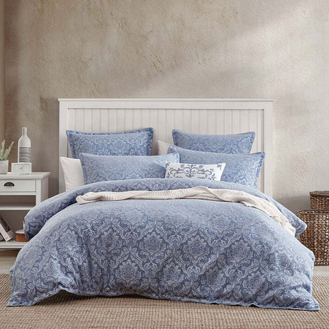 Darrahopens Home & Garden > Bedding > Duvet Covers Private Collection Monterey Wedgwood Plain Dyed Chenille Jacquard Quilt Cover Set Super King