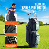 Darrahopens Home & Garden > Bedding > Duvet Covers VEVOR Golf Cart Bag with 14 Way Organizer Divider Top, 36” 11 Pockets Premium Nylon Cart Bag, Durable Golf Bags with Handles & Dust Cover & Detachable Straps for Men & Women, Army Green