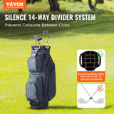 Darrahopens Home & Garden > Bedding > Duvet Covers VEVOR Golf Cart Bag with 14 Way Organizer Divider Top, 36” 11 Pockets Premium Nylon Cart Bag, Durable Golf Bags with Handles & Dust Cover & Detachable Straps for Men & Women, Army Green