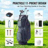 Darrahopens Home & Garden > Bedding > Duvet Covers VEVOR Golf Cart Bag with 14 Way Organizer Divider Top, 36” 11 Pockets Premium Nylon Cart Bag, Durable Golf Bags with Handles & Dust Cover & Detachable Straps for Men & Women, Army Green