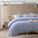 Darrahopens Home & Garden > Bedding > Duvet Covers Vintage Design Homewares Parquet Snooze Blue Cotton Quilt Cover Set Queen