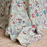 Darrahopens Home & Garden > Bedding Green Berries Kantha Bedspread Coverlet - Green (King - 228 cm x 274 cm)