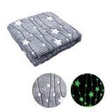 Darrahopens Home & Garden > Bedding Grey Stars Glow in the Dark Throw Rug 125x152 cm