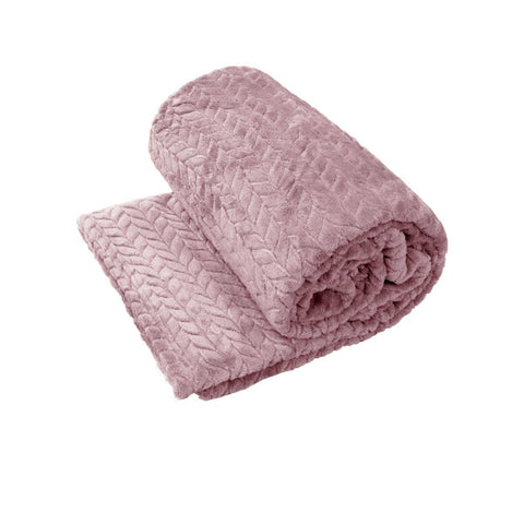 Darrahopens Home & Garden > Bedding Herringbone Coral Fleece Blanket Throw Rug 150x200 cm Dusty Pink