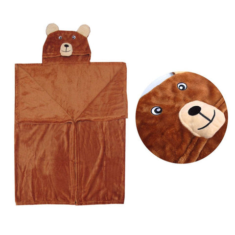 Darrahopens Home & Garden > Bedding Hooded Wrap & Snuggle Animal Blanket Throw Rug Bear