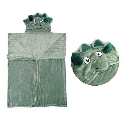 Darrahopens Home & Garden > Bedding Hooded Wrap & Snuggle Animal Blanket Throw Rug Dinosaur