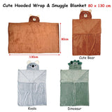 Darrahopens Home & Garden > Bedding Hooded Wrap & Snuggle Animal Blanket Throw Rug Dinosaur