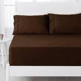 Darrahopens Home & Garden > Bedding Hotel Living 250TC Chocolate Cotton Rich Combo Set Queen 38cm