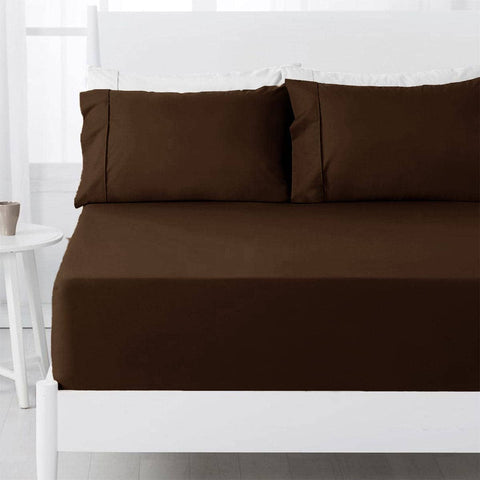 Darrahopens Home & Garden > Bedding Hotel Living 250TC Chocolate Cotton Rich Combo Set Queen 38cm