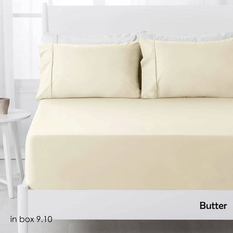 Darrahopens Home & Garden > Bedding Hotel Living 250TC Polyester Cotton Fitted Sheet Set Butter Double