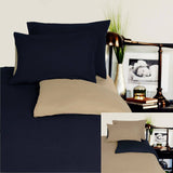 Darrahopens Home & Garden > Bedding Hotel Living Reversible 100% Cotton JERSEY Quilt Cover Set Black / Latte - QUEEN