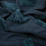 Darrahopens Home & Garden > Bedding J Elliot Home Quinn 100% Cotton Textured Throw 130 x 160 cm Indigo & Majolica