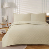Darrahopens Home & Garden > Bedding Jane Barrington Morris Beige Ultrasonic Embossed Lightly Quilted Reversible Coverlet Set King
