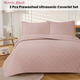 Darrahopens Home & Garden > Bedding Jane Barrington Morris Blush Ultrasonic Embossed Lightly Quilted Reversible Coverlet Set King