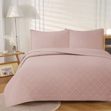 Darrahopens Home & Garden > Bedding Jane Barrington Morris Blush Ultrasonic Embossed Lightly Quilted Reversible Coverlet Set King