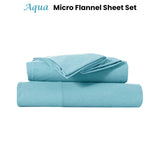 Darrahopens Home & Garden > Bedding Kingtex Ultra-Soft Micro Flannel Sheet Set 40 cm Wall Aqua King Single