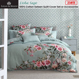 Darrahopens Home & Garden > Bedding Logan & Mason Lisha Sage 250TC 100% Cotton Sateen Quilt Cover Set Super King