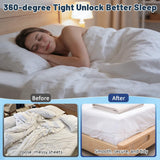 Darrahopens Home & Garden > Bedding > Mattress Protectors 4-Piece Bed Sheet Holders Set – Adjustable No-Pin Fitted Sheet Clips for Mattress Corners, Prevents Sliding and Creasing (White)