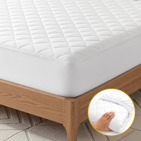 Darrahopens Home & Garden > Bedding > Mattress Protectors Giselle Waterproof Mattress Protector 100% Cotton Quilted Fitted Cover Double