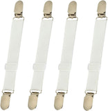 Darrahopens Home & Garden > Bedding > Mattress Protectors Mattress Sheet Clips 4-Pack Adjustable Elastic Fasteners Holders for Secure Bedding Fit