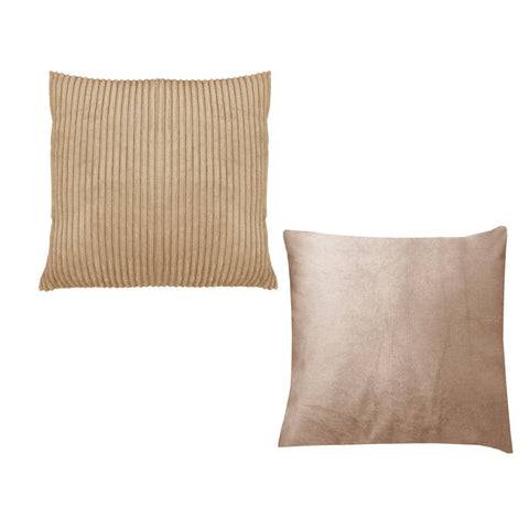 Darrahopens Home & Garden > Bedding Pair of Calico Cordury Cushions Latte