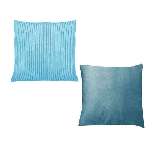 Darrahopens Home & Garden > Bedding Pair of Calico Cordury Cushions Sky