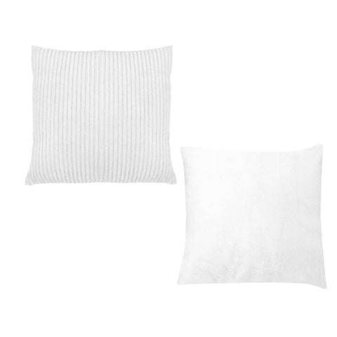 Darrahopens Home & Garden > Bedding Pair of Calico Cordury Cushions White