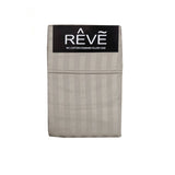 Darrahopens Home & Garden > Bedding Pair of Reve 100% Cotton Standard Pillowcases 48 x 74 cm Narrow Stripe Taupe