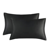 Darrahopens Home & Garden > Bedding > Pillowcases 1-Pair Black Luxury Satin Silk Pillowcase for Hair and Skin - Smooth Cooling Pillow Cover with Envelope Closure - King (20x36")