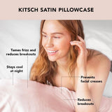 Darrahopens Home & Garden > Bedding > Pillowcases 1-Pair Champagne Luxury Satin Silk Pillowcase for Hair and Skin - Smooth Cooling Pillow Cover with Envelope Closure - Queen (20x30")