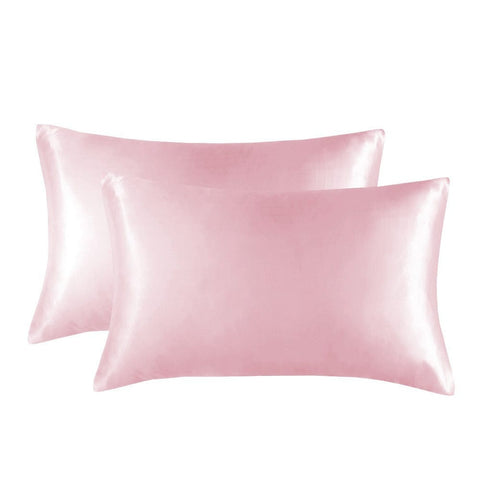 Darrahopens Home & Garden > Bedding > Pillowcases 1-Pair Pink Luxury Satin Silk Pillowcase for Hair and Skin - Smooth Cooling Pillow Cover with Envelope Closure - King (20x36")