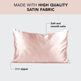 Darrahopens Home & Garden > Bedding > Pillowcases 1-Pair Pink Luxury Satin Silk Pillowcase for Hair and Skin - Smooth Cooling Pillow Cover with Envelope Closure - Queen (20x30")