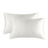 Darrahopens Home & Garden > Bedding > Pillowcases 1-Pair White Luxury Satin Silk Pillowcase for Hair and Skin - Smooth Cooling Pillow Cover with Envelope Closure - King (20x36")