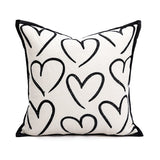 Darrahopens Home & Garden > Bedding > Pillowcases 45*45cm Heart Triangle Elegant Two-Piece INS-Style Jacquard Pillow Covers - Black & White Sofa Decor