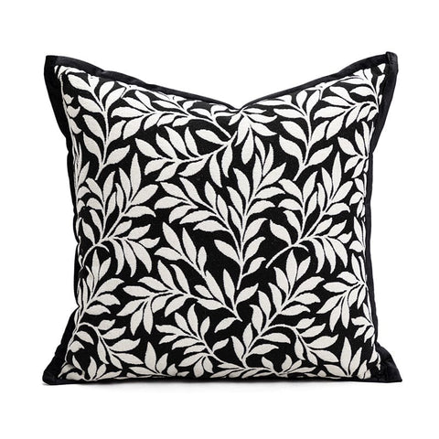 Darrahopens Home & Garden > Bedding > Pillowcases 45*45cm Leaves Triangle Elegant Two-Piece INS-Style Jacquard Pillow Covers - Black & White Sofa Decor