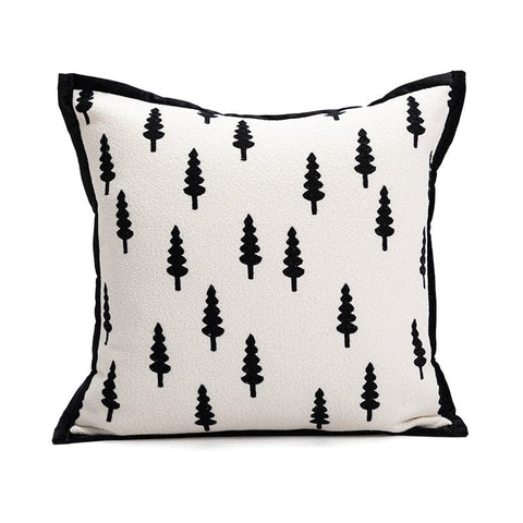 Darrahopens Home & Garden > Bedding > Pillowcases 45*45cm Trees Triangle Elegant Two-Piece INS-Style Jacquard Pillow Covers - Black & White Sofa Decor