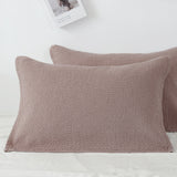 Darrahopens Home & Garden > Bedding > Pillowcases Brown Breathable 4-Layer Cotton Gauze Pillow Towel Pair - Japanese Style Grid (52x75cm)